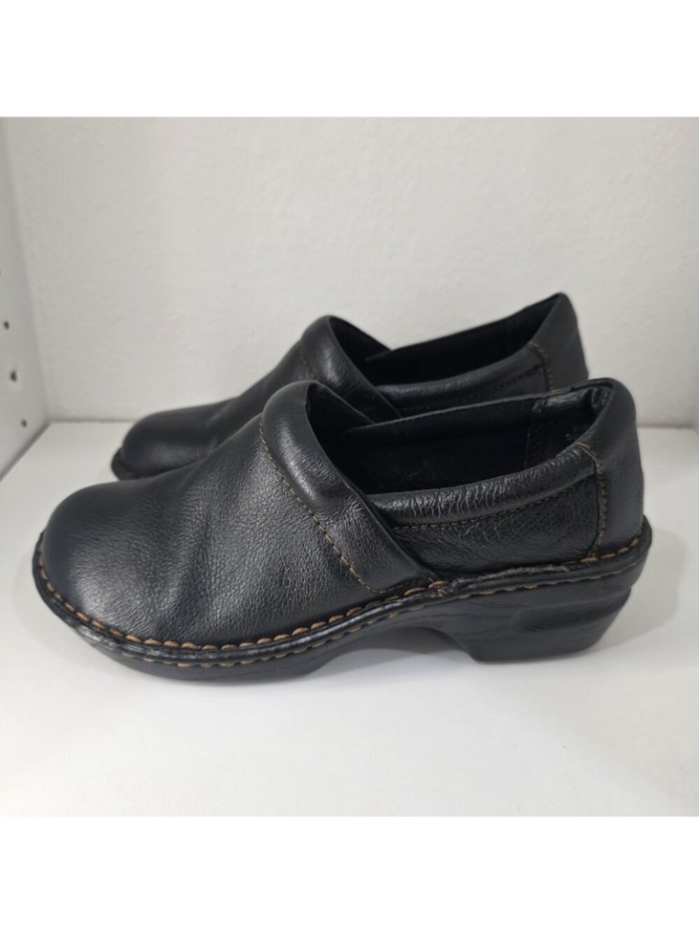 Born Concept PEGGY Clogs Comfort Nurse Server Black Leather Shoes 8.5 M - Picture 3 of 9
